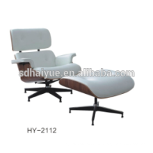 Очень горячая модель сбывания кресло с Оттоманкой сделать в верхней коровы кожа и ореховое дерево HY2112
